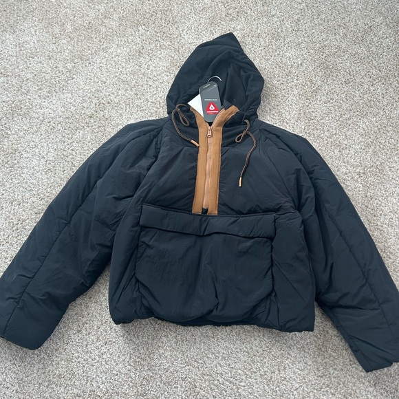 NWT Sz S Free People Movement Black and Brown Puffer Jacket - Picture 1 of 6